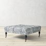 Sanderson x Giles Deacon Fairfax Bench Ottoman, Turned Leg with Tufted Top (26&quot;-61&quot;)