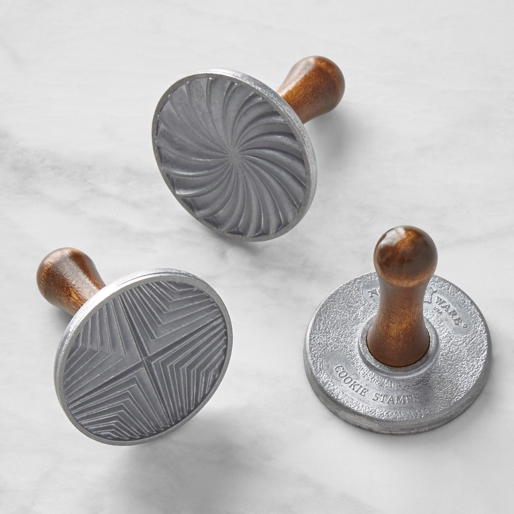 Nordic Ware Cast Aluminum Geo Cookie Stamps, Set of 3