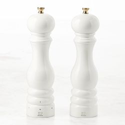 Peugeot Paris U Select Salt &amp; Pepper Mills, White with Gold Knob