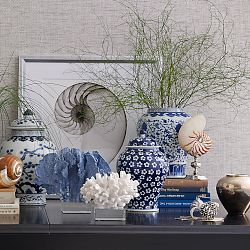 White Coral On Glass Stand