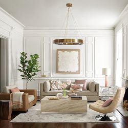 Yountville Combo Belgian Linen &amp; Italian Distressed Leather Chair