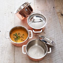 Williams Sonoma Mini Copper Cocottes, Set of 4