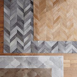 Pieced Chevron Hide Rug