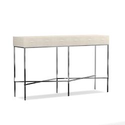 Faux Shagreen Console Table, Cream (53&quot;)