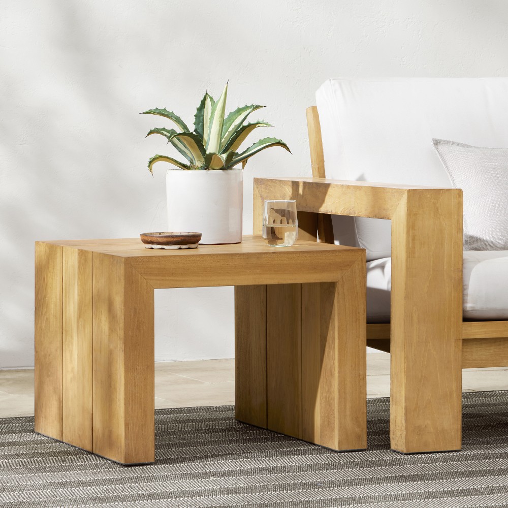 Larnaca Outdoor Teak Side Table (24&quot;)
