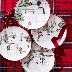 Snowman Salad Plates, Set of 4