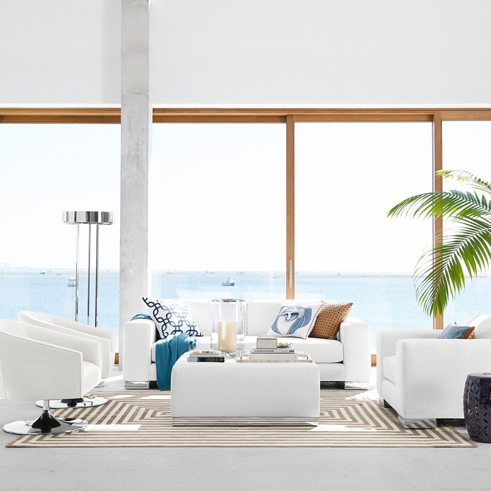 Upton LED Floor Lamp, Polished Nickel