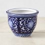 Blue &amp; White Ceramic Planter, Extra Small