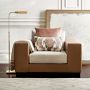 Yountville Combo Belgian Linen &amp; Italian Distressed Leather Chair