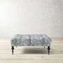 Sanderson x Giles Deacon Fairfax Bench Ottoman, Turned Leg with Tufted Top (26&quot;-61&quot;)
