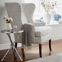 Faux Bois Accent Table with Granite Top (16.5&quot;)