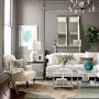 Faux Bois Accent Table with Marble Top (16.5&quot;)
