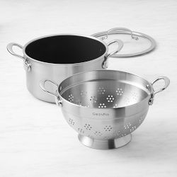 GreenPan&#8482; Premiere Stainless-Steel Ceramic Nonstick Steamer Multipot, 6-Qt.