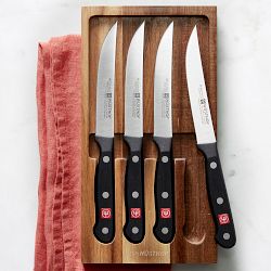 W&#252;sthof Gourmet Steak Knives in Acacia Tray, Set of 4