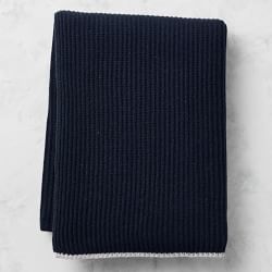 Eco-Friendly Contrast Edge Cashmere Knit Throw