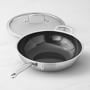 GreenPan&#8482; Premiere Stainless-Steel Ceramic Nonstick Covered Wok with Helper Handle, 12&quot;