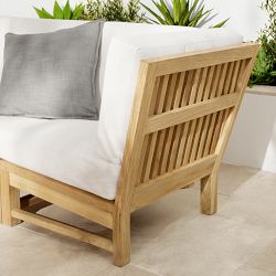 Larnaca Outdoor Natural Teak Customizable Sectional (62&quot;-90&quot;)