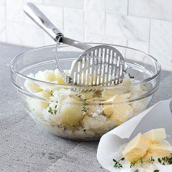 All-Clad Stainless-Steel Potato Masher with Garlic Mashed Potato Seasoning