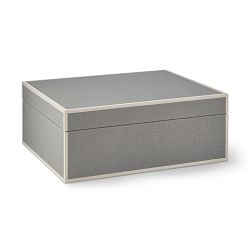 Faux Shagreen Box, Grey, Large