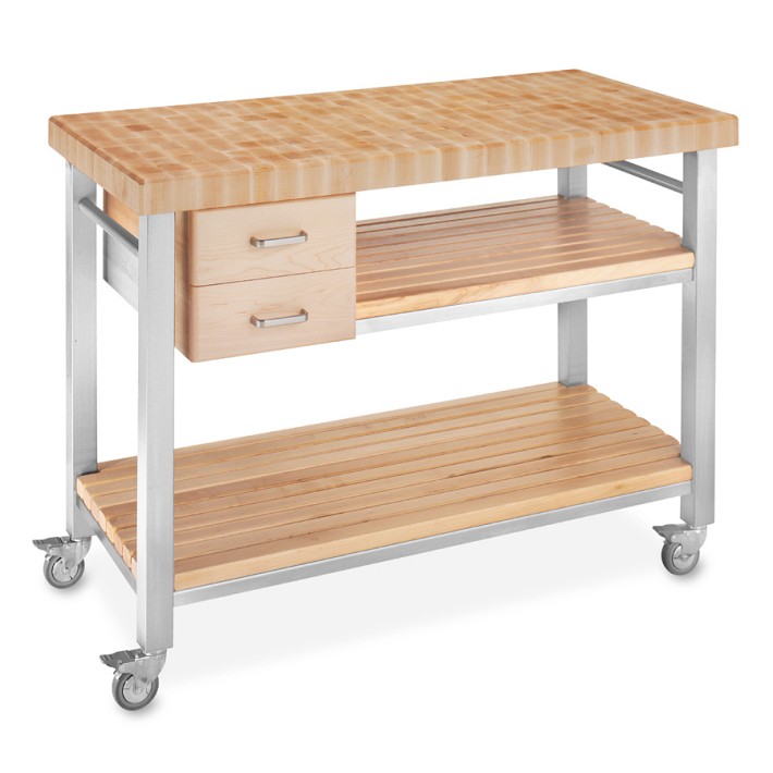John Boos End-Grain Butcher Block Culinary Cart, 48&quot;