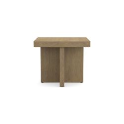 Oak Plank Side Table, Weathered Oak, Brown