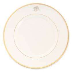 Pickard Signature Monogram Dinner Plate, Gold