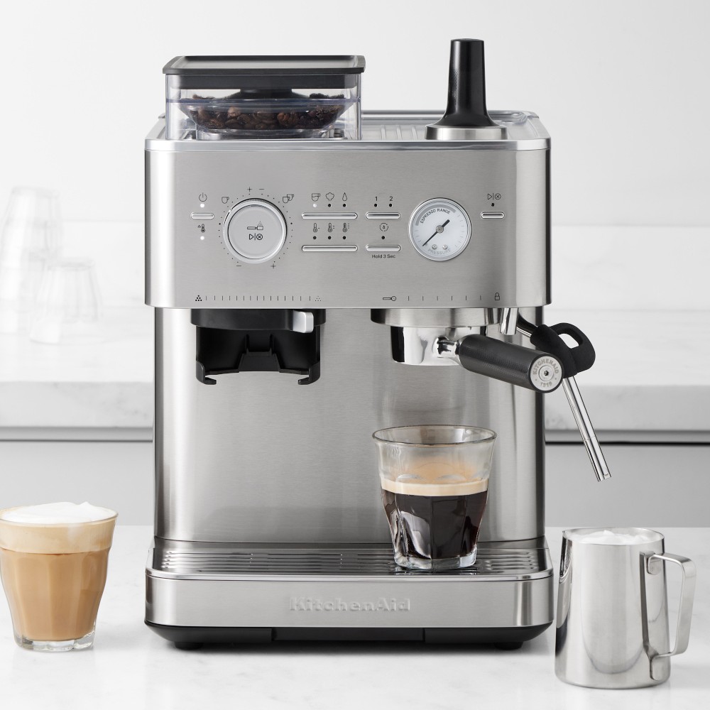KitchenAid® Semi Automatic Espresso Machine with Grinder, Stainless Steel