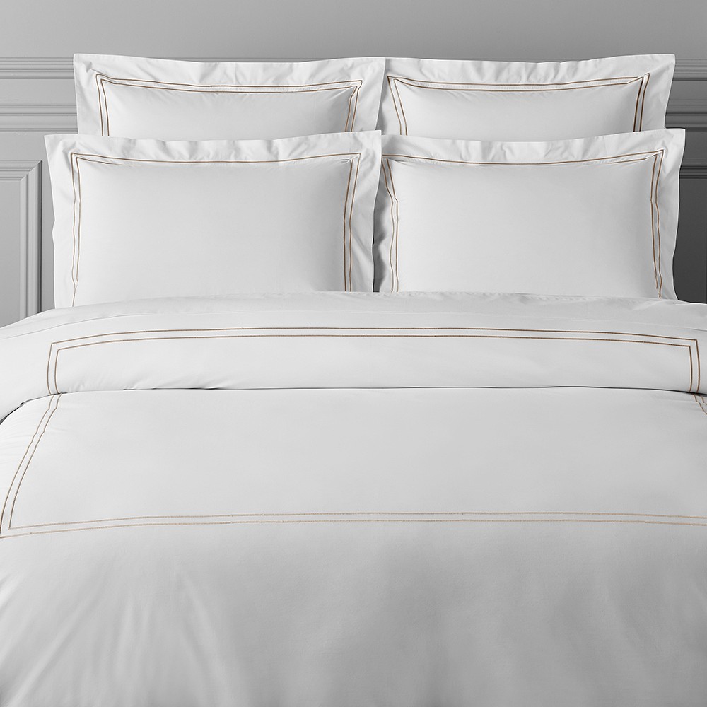 Chambers® Italian Hotel Embroidered King Size Shams Color Sand
