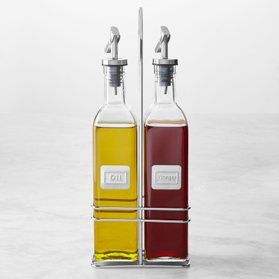 Oil &amp; Vinegar Bottles in Caddy