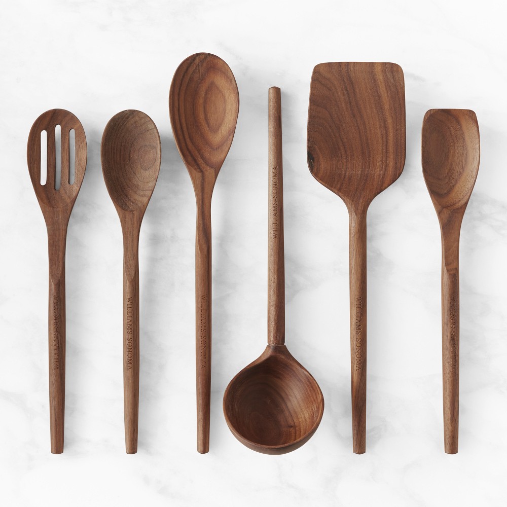 Williams Sonoma Walnut Utensil, set of 6