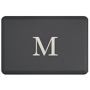 Monogram WellnessMat, 3' X 2', Grey with Silver Letter