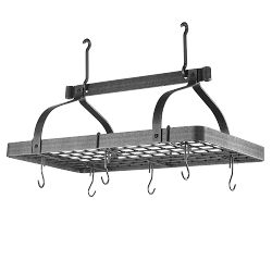 Enclume Steel Grande Cuisine Pot Rack, Hammered Steel