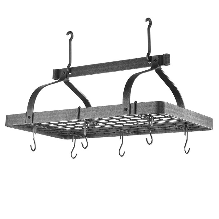 Enclume Steel Grande Cuisine Pot Rack, Hammered Steel