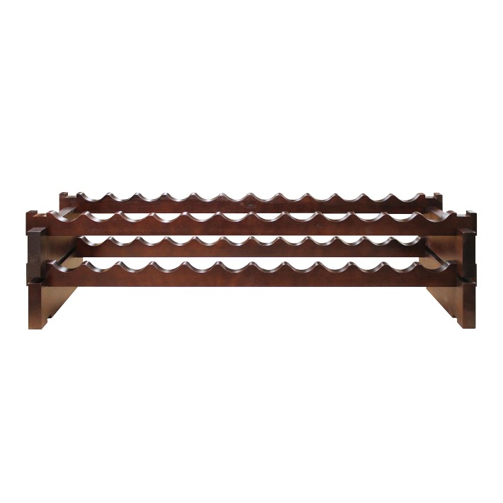 Walnut Wine Rack, 12 X 2, 24-Bottle