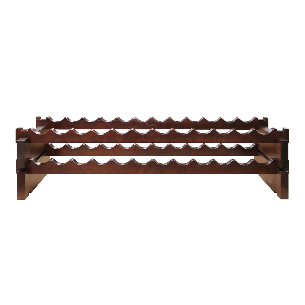 Walnut Wine Rack, 12 X 2, 24-Bottle