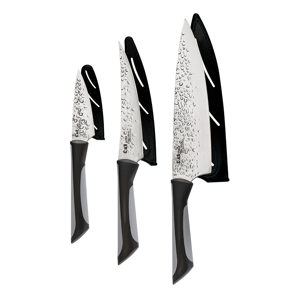KAI Luna 3-Piece Essential Set, Chef's, Utility & Paring Knife