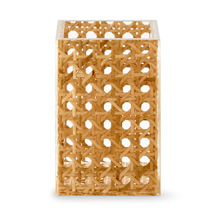 Rattan And Acrylic Toothbrush Holder