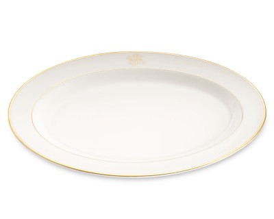 Pickard Signature Monogram Oval Platter, Gold