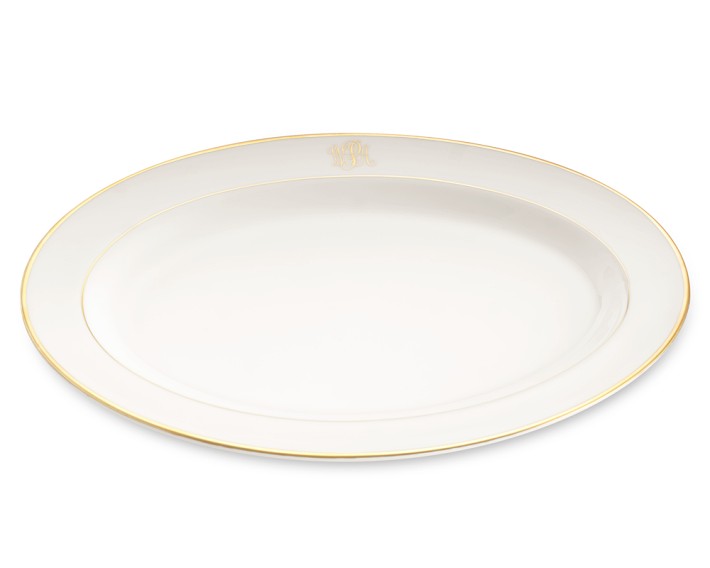 Pickard Signature Monogram Oval Platter, Gold