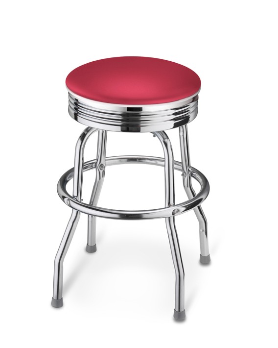 Diner Stool, 24&quot;, Dark Red