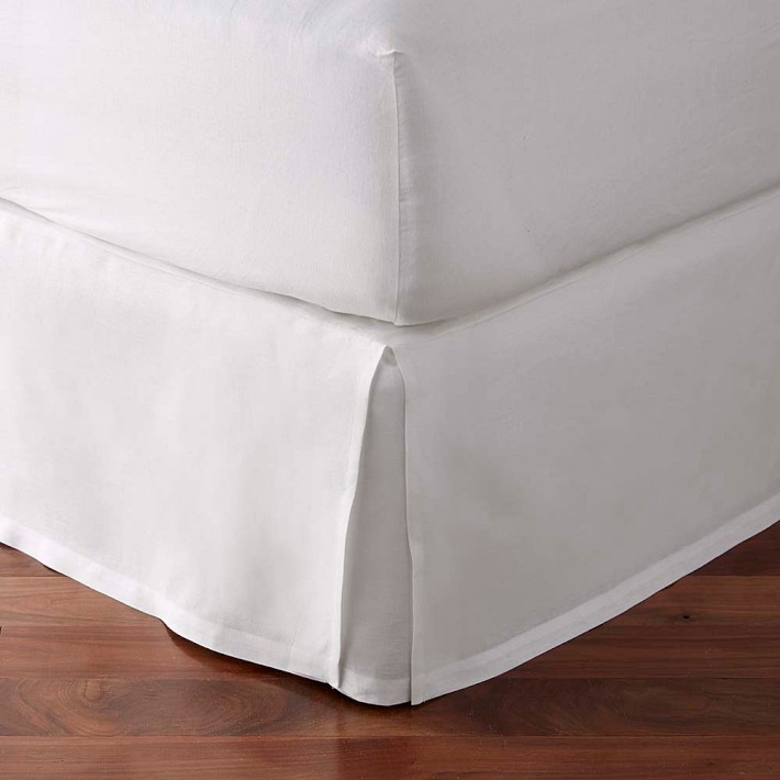 Signature Linen Bedskirt, Queen 14", White