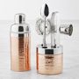 Williams Sonoma Hammered Copper Cocktail Shaker & Bar Tools Set