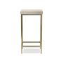 Rectangular Shagreen Accent Table, Cream, Brass