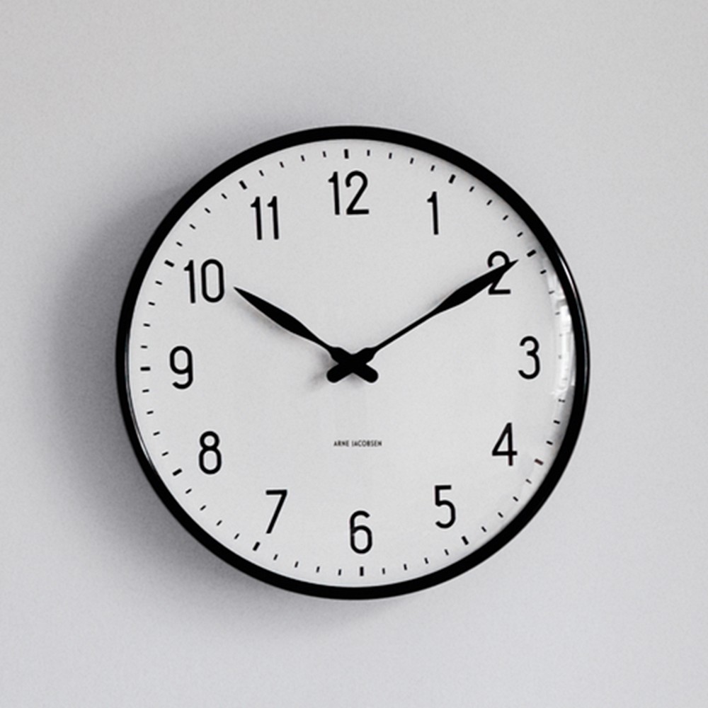 Arne Jacobsen Station Wall Clock, 19"