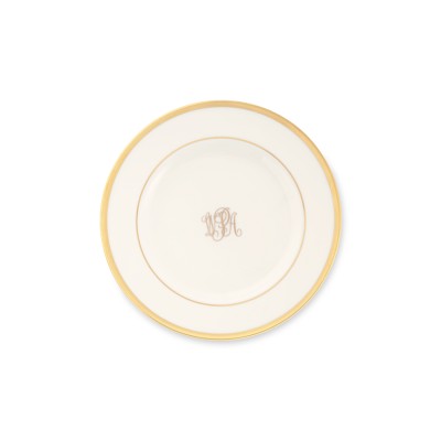 Pickard Signature Monogram Bread and Butter Plate, Gold