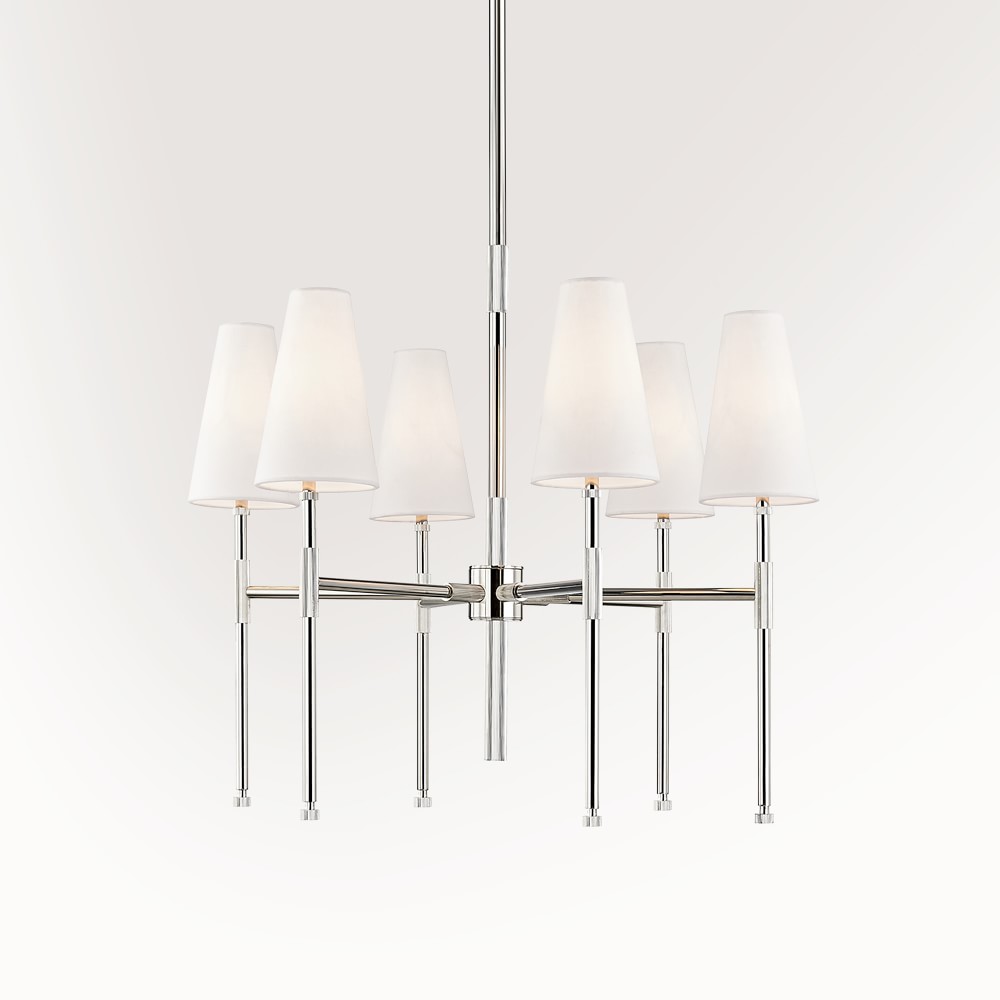 Winslow Chandelier, 6 Light, Polished Nickel