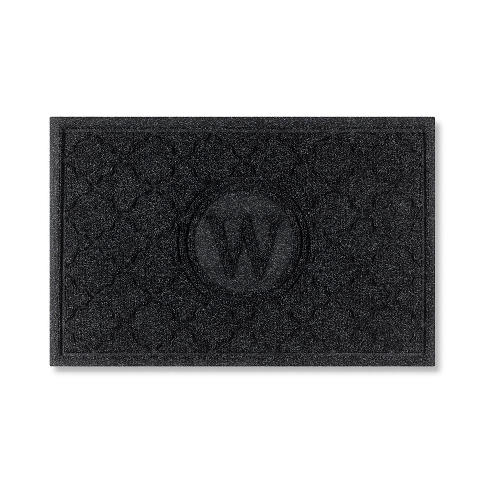 Waterhog Monogram Bombay Commercial Grade Indoor/Outdoor Mat, Charcoal