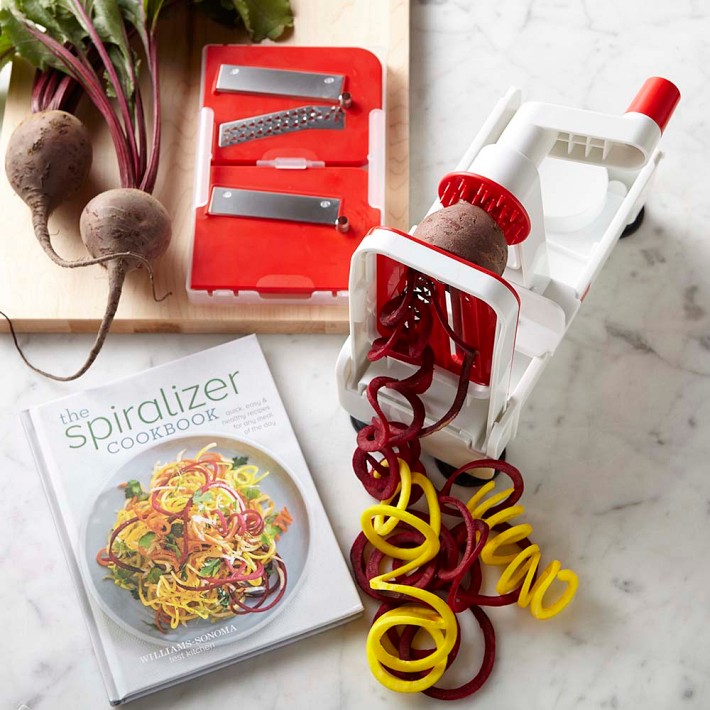 Paderno Collapsible 3-Blade Spiralizer and Spiralizer Cookbook
