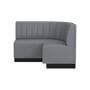 OPEN BOX: Garbo Banquette, Corner, Italian Distressed Leather, Iron, Ebony Leg
