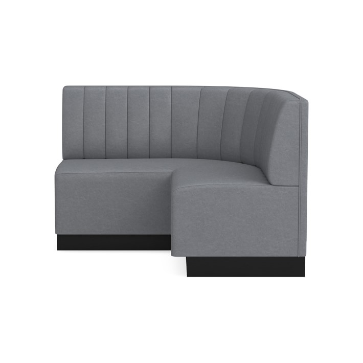 OPEN BOX: Garbo Banquette, Corner, Italian Distressed Leather, Iron, Ebony Leg